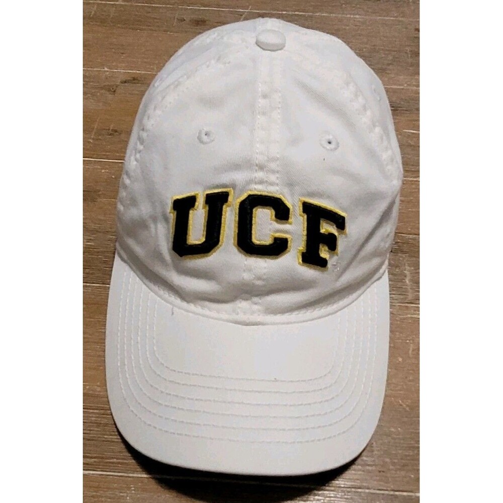 UCF Legacy Washed Twill Unstructured Adjustable Hat White Cap Central Florida